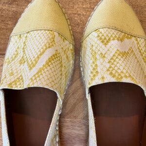 Franco Sarto Yellow Patterned Women's Espadrille Loafers